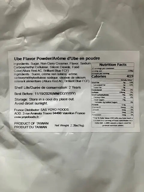 Poudre d'arôme Ube Vegan - Sachet de 1kg 💜